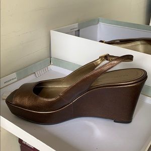 Marc Fisher Bronze Wedges